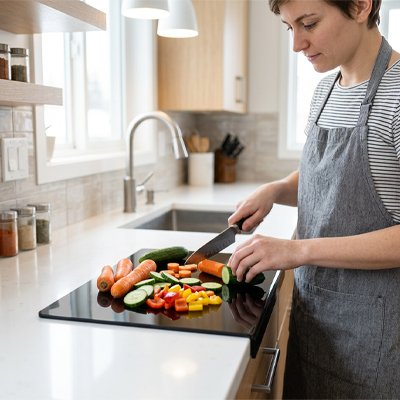 Planche à découper professionnelle élégante pour chefs amateurs et passionnés