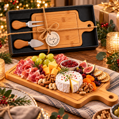 plateau a fromage bambou naturel coffret deballe