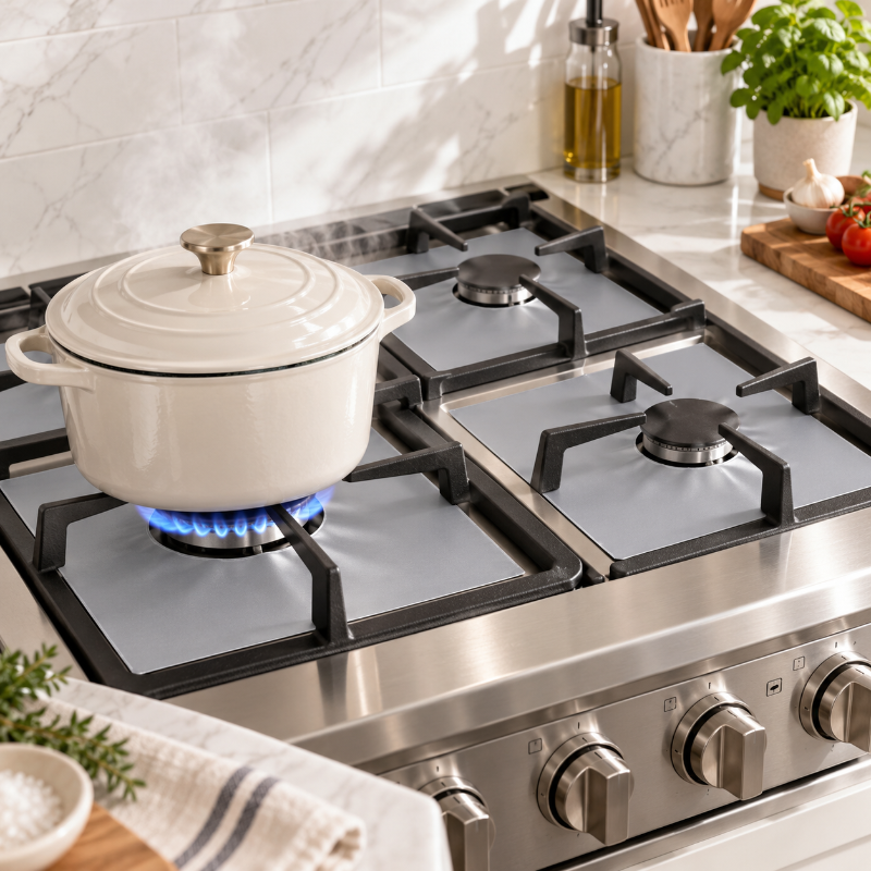 protection plaque de cuisson a gaz grise