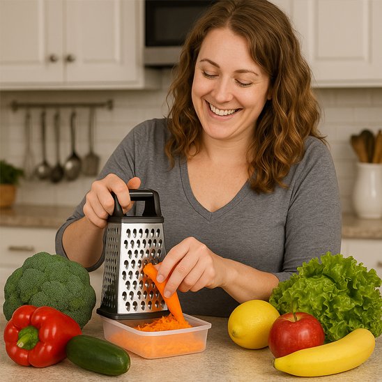 Râpe à carottes une femme qui râpe ses légumes
