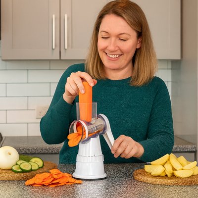 Râpe à légumes manuelle plolyvalent et ergonomique