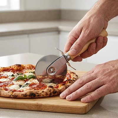 roulette coupe pizza professionnelle en acier inoxydable
