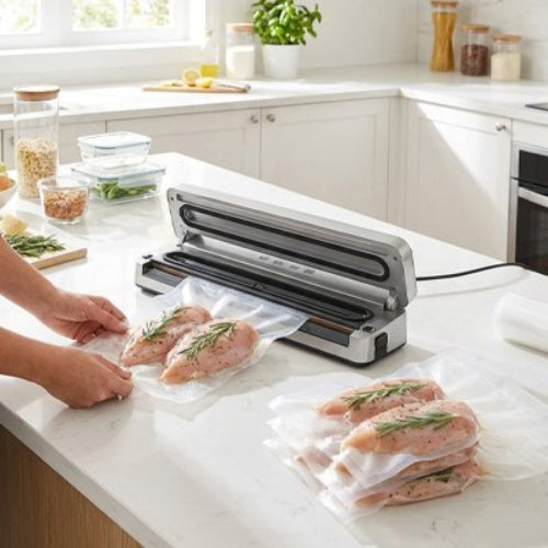 Sac sous vide alimentaire pour conserver et maintenir cuisse de poulet