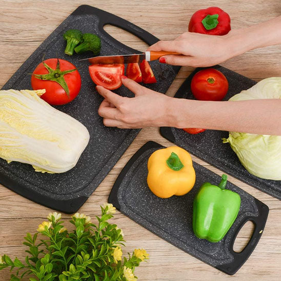 set de 3 planches a decouper avec des fruits fruits egumes