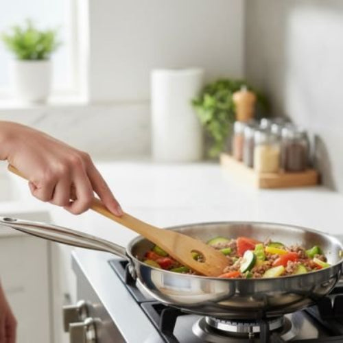 Spatule en bois écologique idéale pour cuisson douce et précise