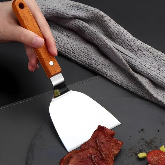 Spatule inox durable manche bois