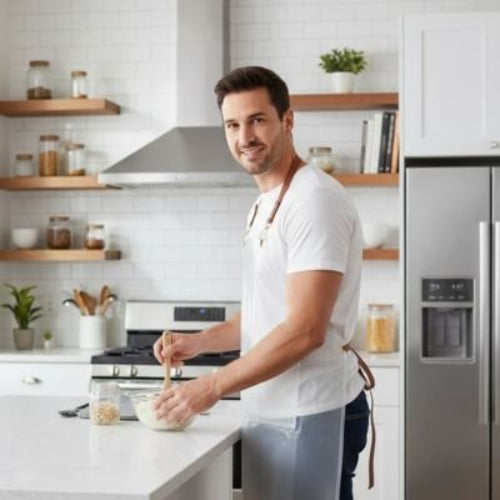 Tablier de cuisine fashion avec bretelles et protection anti-éclaboussures