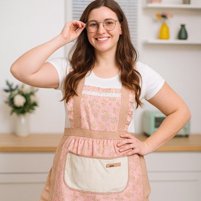 Tablier de cuisine femme floral ajustable poche