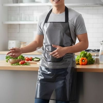 Tablier de cuisine imperméable conçu pour protéger efficacement contre la graisse et les salissures