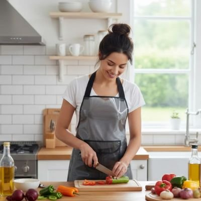Tablier de cuisine imperméable en PVC résistant à l’huile et aux éclaboussures
