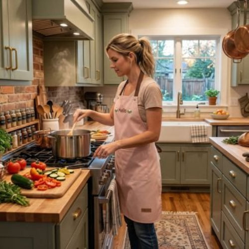 Tablier de cuisine resistant taches et eclaboussures
