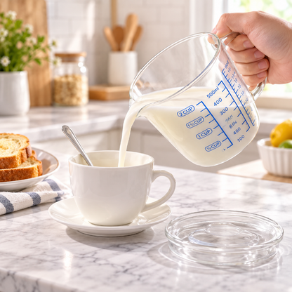 Versement de lait au petit-déjeuner