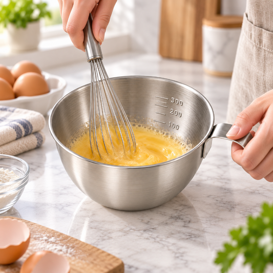 verre doseur inox 304 pour fouetter des oeufs
