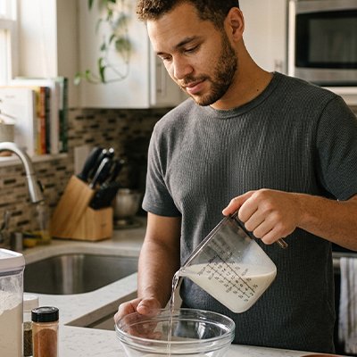 Verre doseur pour dosez farine, lait et eau