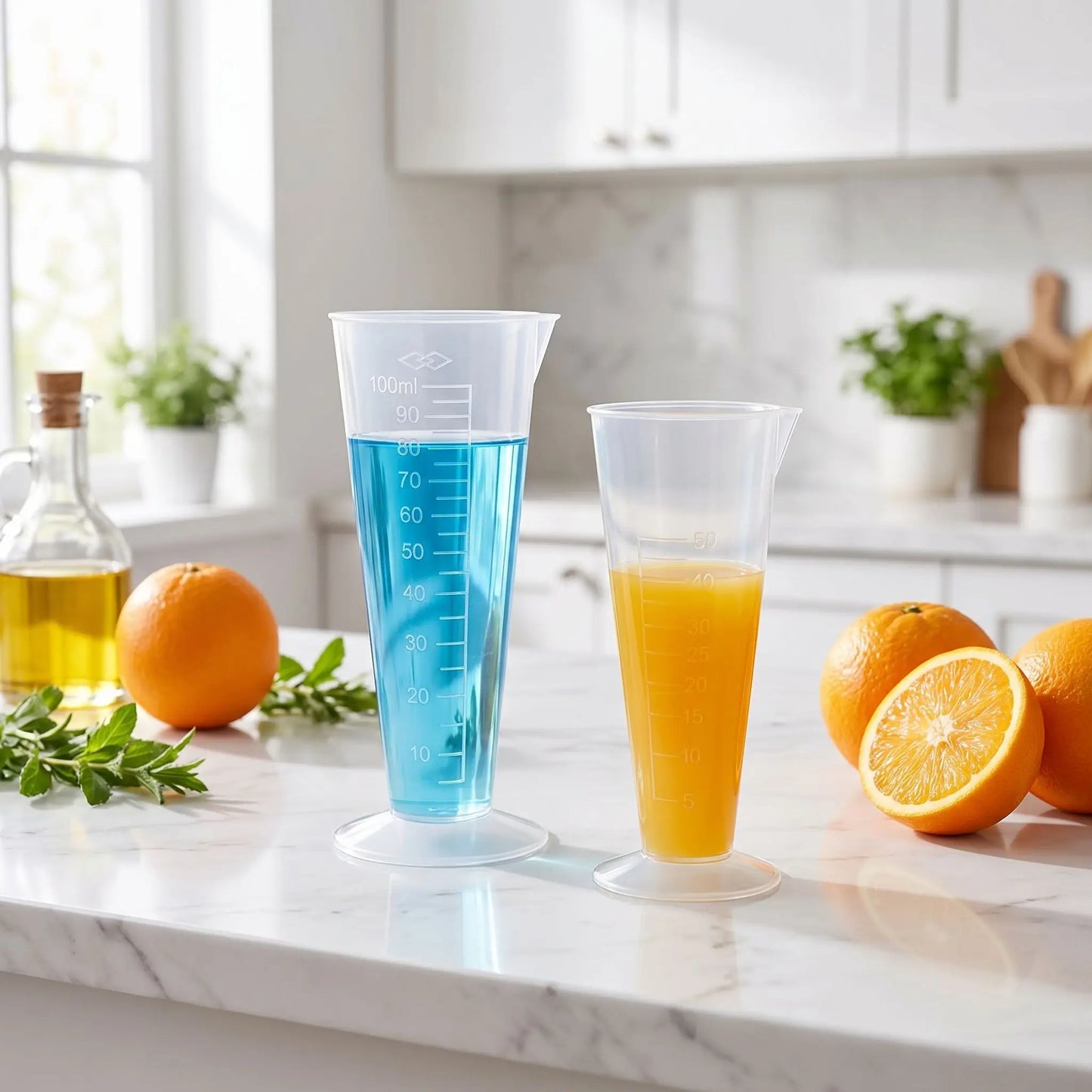 Verre doseur - Lot de 2 | Pichet triangulaire anti-goutte gradué