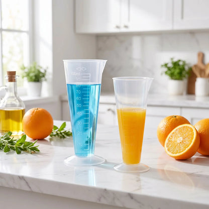 Verre doseur - Lot de 2 | Pichet triangulaire anti-goutte gradué