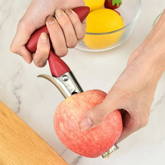 Vide pomme en utilisation